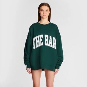 The Bar Green Crew Neck Oversized Sweater